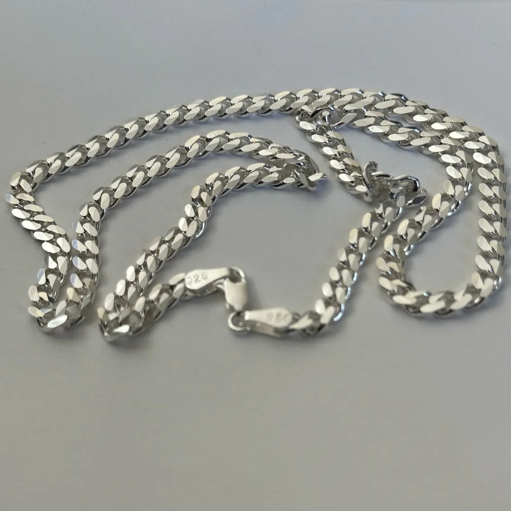 925 Silver 20” 5mm necklace cuban chain unisex